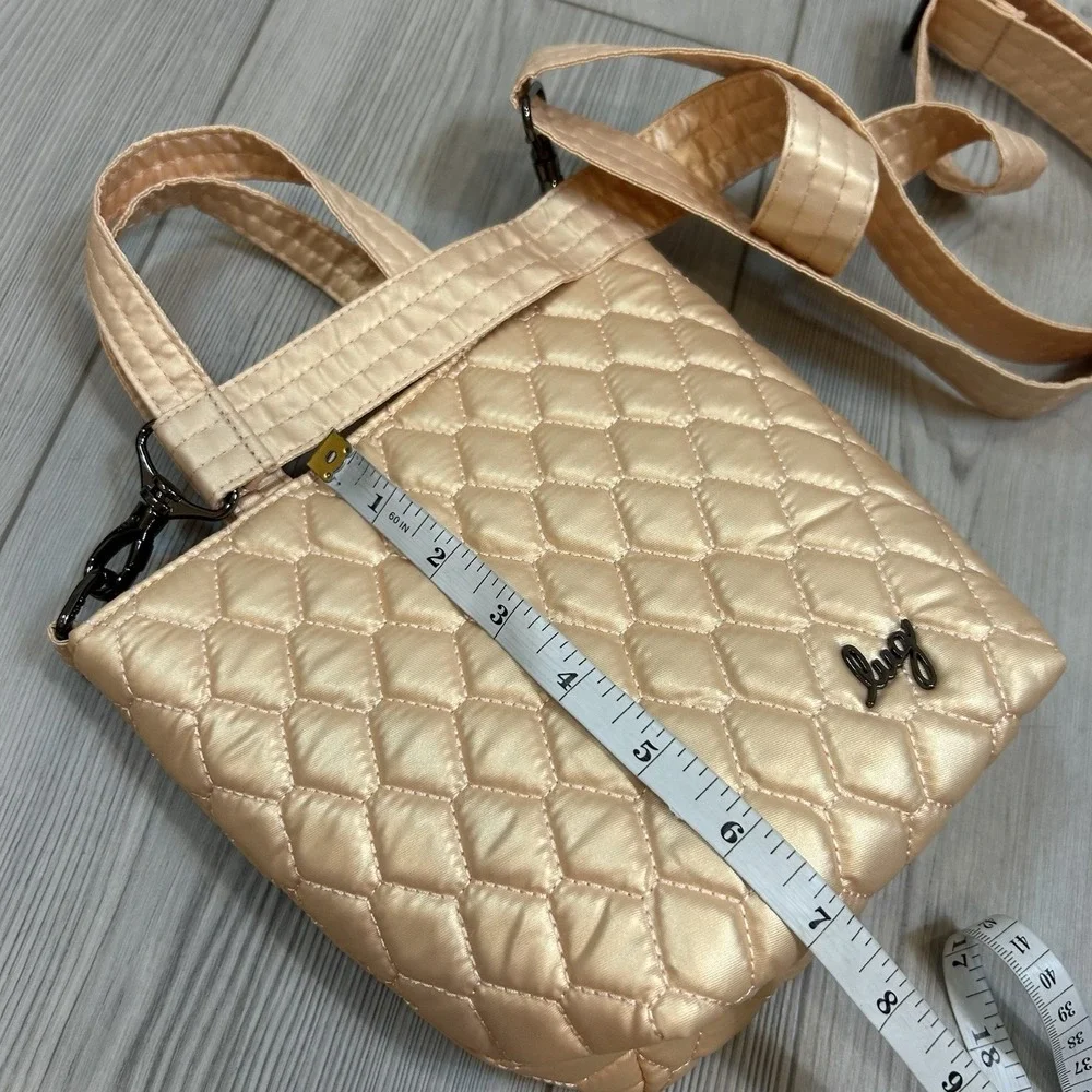 Lug 'Tip Toe' Tiptoe‎ Tote Cross-body Bag Purse Metallic Rose Gold